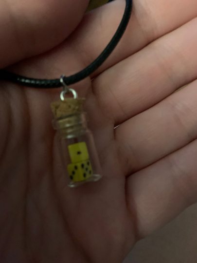 Micro Dice Bottle Necklace