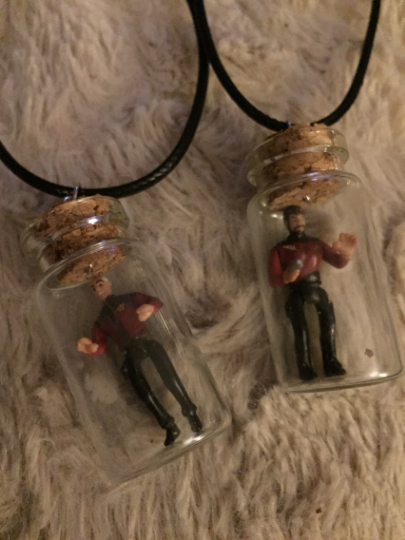 TV Star Trek Inspired Bottle Necklace - Jean-Luc Picard - William Riker