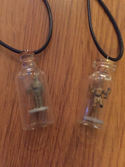 Star Wars Inspired Bottle Necklace - C3PO Fan Art