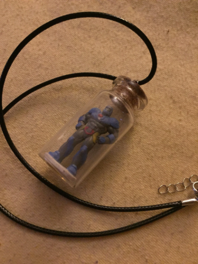 DC Inspired Comic Bottle Necklace - Darkseid Fan Art