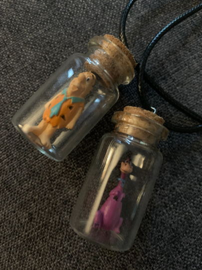 TV Bottle Necklaces Inspired Hannah Barbera Flinstones Fan Art