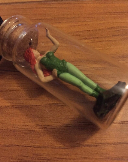 DC Inspired Batman Arkam Gotham Bottle Necklace - Poison Ivy Fan Art