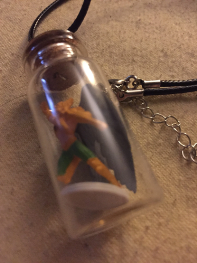 DC Inspired Comics Bottle Necklace - Hawkman Fan Art