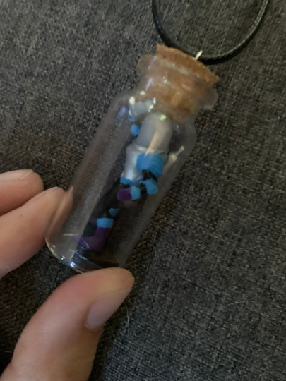 DC Inspired Gotham Batman Bottle Necklace - Mr. Freeze Fan Art