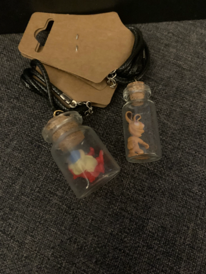 TV Bottle Necklaces Inspired by Nickelodeon Ren and Stimpy Fan Art