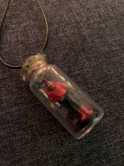 TV TMNT Inspired Bottle Necklace - April O'Neil - Casey Jones and Bee Bop Fan Art