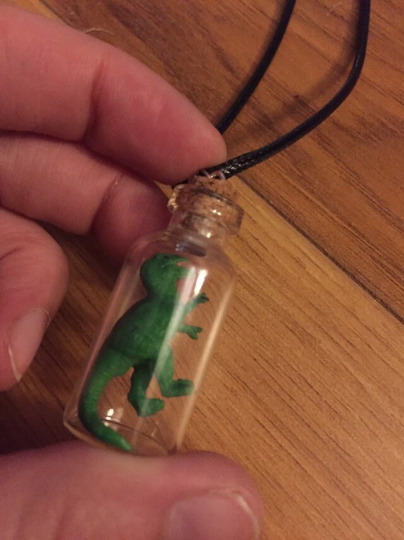 Inspired by Jurassic Park Dinosaur Bottle Necklaces