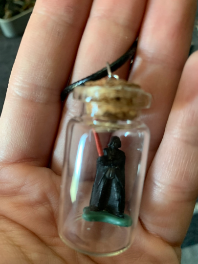Star Wars Inspired Bottle Necklace - Darth Vader Anikin Skywalker Fan Art