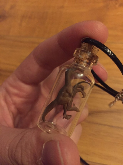 Inspired by Jurassic Park Dinosaur Bottle Necklaces