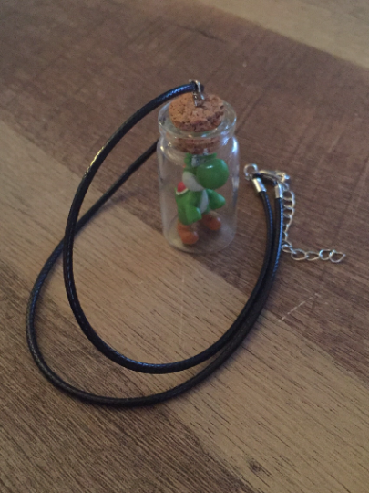Video Game Inspired Bottle Necklace - Mario Fan Art