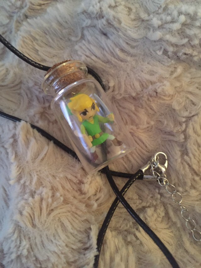 Video Game Legend of Zelda Inspired Bottle Necklace - Fan Art